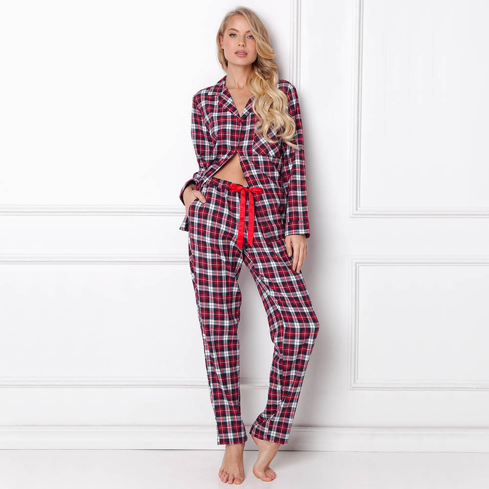 Pijamale dama Holline 2 piese, pantaloni lungi, 100% bumbac